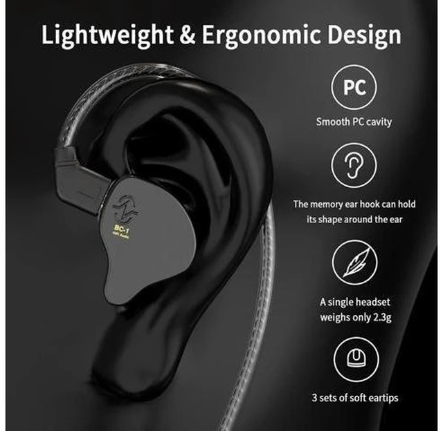 Alt view image 10 of 14 - CCZ Yinyoo Melody in Ear Monitors Earphones Headphones Wired Earbuds without Microphone IEM HIFI Bass with 1DD 1BA Ear fins 4N OFC Cable for Musicians Singer on Stage Studio (no mic clear black)
