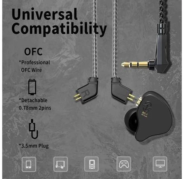 Alt view image 11 of 14 - CCZ Yinyoo Melody in Ear Monitors Earphones Headphones Wired Earbuds without Microphone IEM HIFI Bass with 1DD 1BA Ear fins 4N OFC Cable for Musicians Singer on Stage Studio (no mic clear black)