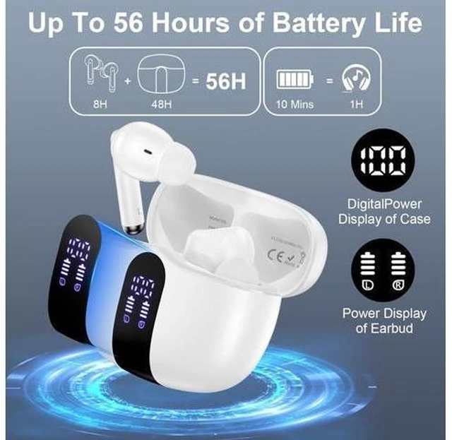 Alt view image 9 of 12 - Pixel Earbuds Wireless Ear buds for Google Pixel 10 Pro XL 10 Pro Fold 10 Pro 10 9a 9 Pro XL 9 Pro Fold Pro 9 8 7 6 60H Bluetooth Headphones in Ear Earphones Noise Canceling IPX7 Waterproof Sports LED