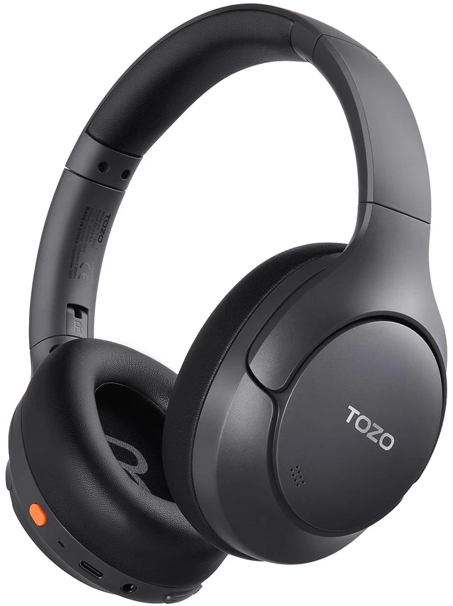 Alt view image 8 of 14 - HT3 Hybrid Noise Cancelling Headphones, 90H Battery Life Wireless Over Ear Bluetooth 6.0 Foldable Headset, AI Voice Assistant with 5 Mics, Connect 2 Devices and Hi-Res Sound, 32 EQ Audio Presets