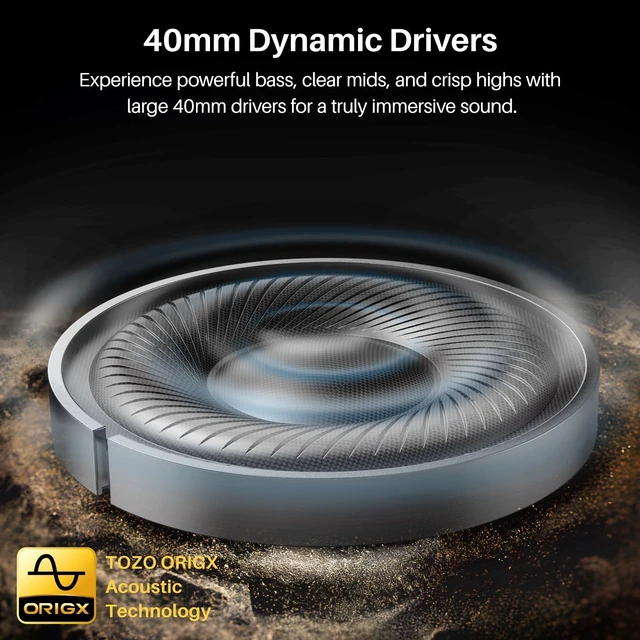Alt view image 9 of 14 - HT3 Hybrid Noise Cancelling Headphones, 90H Battery Life Wireless Over Ear Bluetooth 6.0 Foldable Headset, AI Voice Assistant with 5 Mics, Connect 2 Devices and Hi-Res Sound, 32 EQ Audio Presets