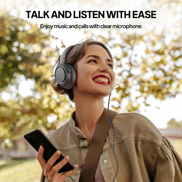 Alt view image 10 of 14 - Wired Over-Ear Headphones with USB C Connector, Hi-Fi Stereo Sound, Noise-Isolating Ear Cups, Comfortable Fit for USB C Devices (No Bag, Black)