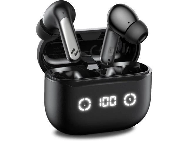 Alt view image 8 of 14 - Wireless Earbuds Noise Cancelling Bluetooth 5.4 Headphones with 4 ENC Noise Cancelling Mic 40H Playtime in-Ear Bluetooth Ear Buds 7 Preset EQs via App LED Display