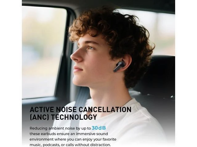Alt view image 9 of 14 - Wireless Earbuds Noise Cancelling Bluetooth 5.4 Headphones with 4 ENC Noise Cancelling Mic 40H Playtime in-Ear Bluetooth Ear Buds 7 Preset EQs via App LED Display