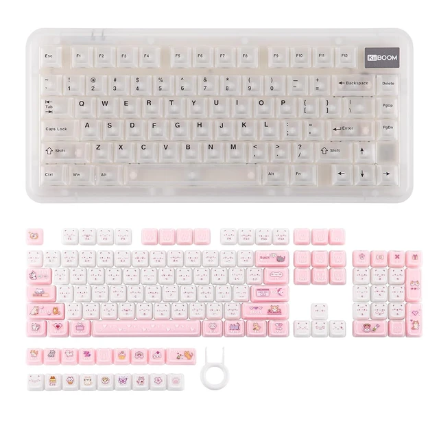 Alt view image 2 of 2 - Phantom81 Lite 75% Gasket Mechanical Keyboard with Cute Cat Keycaps Set