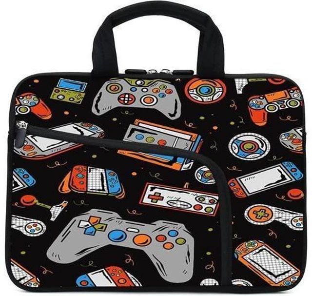 Alt view image 8 of 12 - Laptop Sleeves 14 15 15.4 15.6 Chromebook Case Notebook Sleeve PC Messenger Bag Tablet Case Neoprene Handle Sleeve for Men Women Two Pockets(Games-1)