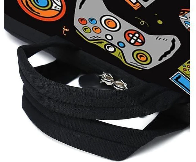 Alt view image 11 of 12 - Laptop Sleeves 14 15 15.4 15.6 Chromebook Case Notebook Sleeve PC Messenger Bag Tablet Case Neoprene Handle Sleeve for Men Women Two Pockets(Games-1)