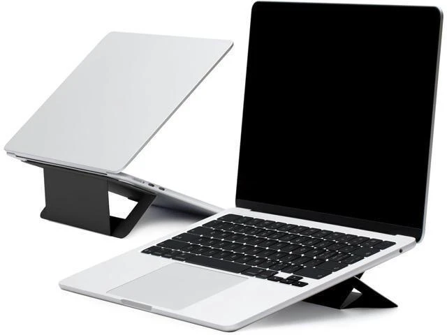 Alt view image 8 of 14 - Laptop Stand for Desk Adhesive Airflow Laptop Cooling Riser for Heat Dissipation with 2 Adjustable Viewing Angles Foldable & Portable Computer Stand Compatible with Laptops 11-16 Jet Black