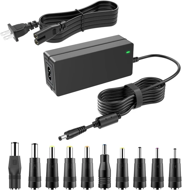 Alt view image 8 of 14 - 19V DC Power Supply 19V 3.42A Power Adapter for 65W 45W Laptop Monitor Speaker Compatible with //Gateway/Toshiba Laptop for LG// Monitor Power Cord with 10tips