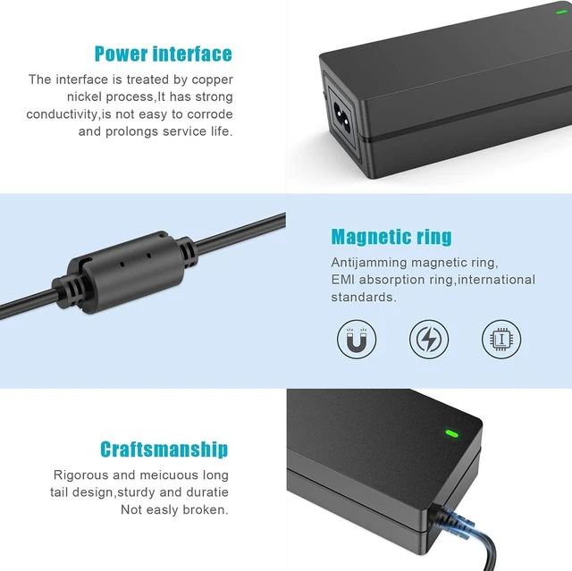 Alt view image 12 of 14 - 19V DC Power Supply 19V 3.42A Power Adapter for 65W 45W Laptop Monitor Speaker Compatible with //Gateway/Toshiba Laptop for LG// Monitor Power Cord with 10tips