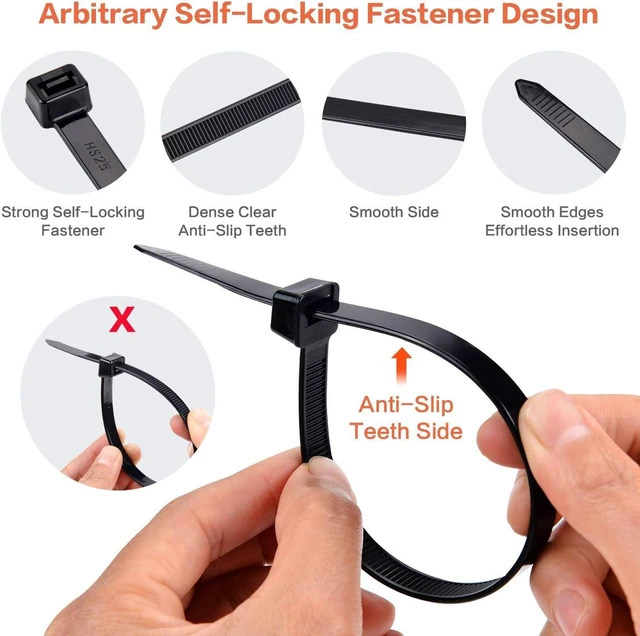 Alt view image 9 of 12 - Zip Ties Assorted Sizes 700 Pack 4+6+8+10+12 Inch Cable Ties Heavy Duty 40lbs Plastic Wire Ties UV Resistant Zipties Black Small Zip Tie Wraps Assortment Cord Management for Home Office Gardening