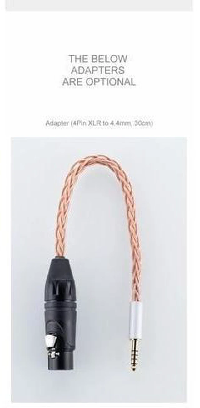 Alt view image 14 of 14 - UP Earphone Upgrade Cable 4Pin XLR to 4.4mm/4Pin XLR to 6.35mm Adapter Dual 3.5mm to 4.4mm XLR Headphone Cable (Headphone Cable+Adapter (4Pin XLR to 4.4mm,30cm))