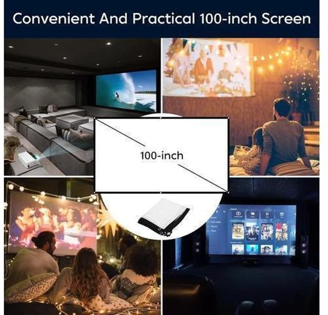 Alt view image 10 of 14 - Mini Projector, Upgraded 9500 Lumens Bluetooth Projector with 100" Screen, 1080P Full HD Portable Projector, Movie Projector Compatible with TV Stick Smartphone/HDMI/USB/AV, indoor & outdoor use