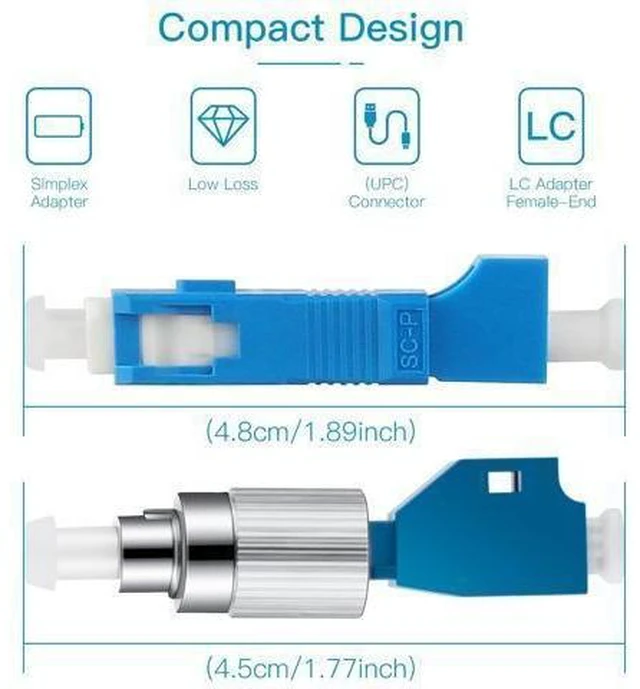 Alt view image 6 of 8 - xunsomten-8PC FC Male to LC Female Hybrid Optical Fiber Convertor Adapter & 8PC LC Female to SC Male Hybrid Flange Singlemode 9/125 SM Optical Fiber Adapter Connector