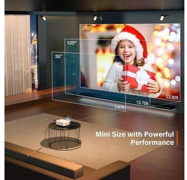 Alt view image 11 of 14 - Mini Projector, VOPLLS 1080P Full HD Supported Video Projector, Portable Outdoor Home Theater Movie Projector, 50% Zoom, Compatible with HDMI, USB, AV, Smartphone/Tablet/Laptop/PC/TV Box