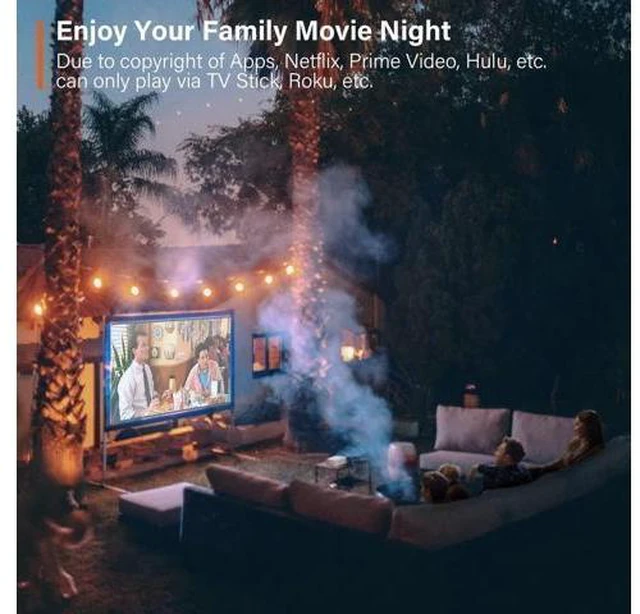 Alt view image 14 of 14 - Mini Projector, VOPLLS 1080P Full HD Supported Video Projector, Portable Outdoor Home Theater Movie Projector, 50% Zoom, Compatible with HDMI, USB, AV, Smartphone/Tablet/Laptop/PC/TV Box