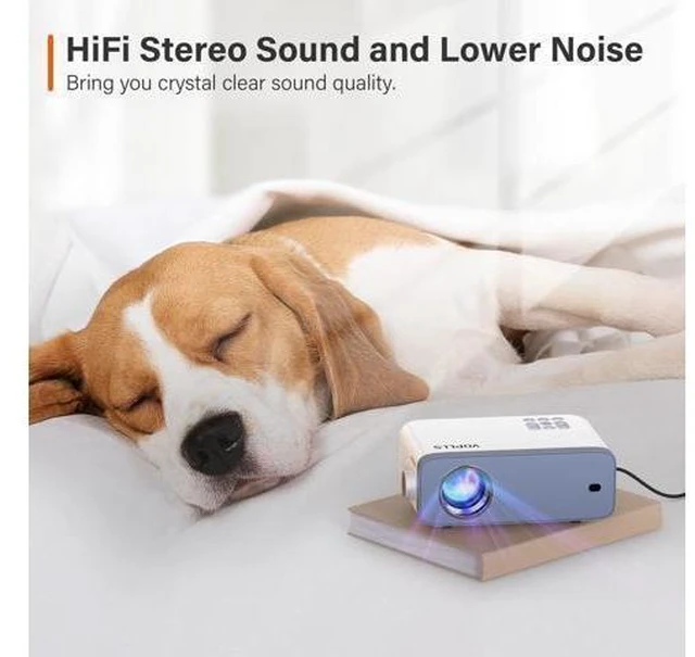 Alt view image 13 of 14 - Mini Projector, VOPLLS 1080P Full HD Supported Video Projector, Portable Outdoor Home Theater Movie Projector, 50% Zoom, Compatible with HDMI, USB, AV, Smartphone/Tablet/Laptop/PC/TV Box