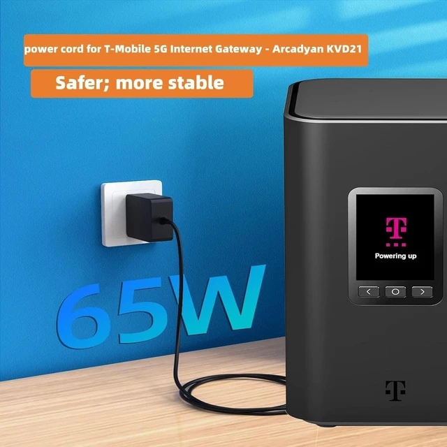 Alt view image 10 of 12 - Power Adapter for T-Mobile 5G Internet Gateway - Arcadyan KVD21 Charger Power Cord
