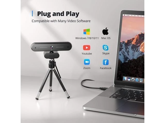 Alt view image 14 of 14 - DEPSTECH 4K Webcam, DW40 Webcam with Microphone Autofocus HD Web Camera with Sony Sensor, Privacy Cover & Tripod, Plug and Play USB 8MP Camera Computer Streaming Webcam for Laptop PC/Video Call/Zoom