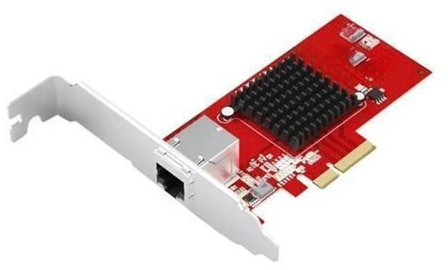Alt view image 2 of 2 - Pcie 4x lan 10000M Converter Adapter Server Network Card PCI-E X4 Single Electrical Port RJ45 10G Network Card AQC107 Chipset