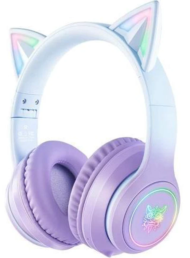 Alt view image 8 of 14 - SIMGAL Bluetooth Cat Ear Headphones for Kids, Wireless & Wired Mode Foldable Headset with Mic, RGB LED Light, for Girls School Gaming, Compatible with Mobile Phones PC Tablet