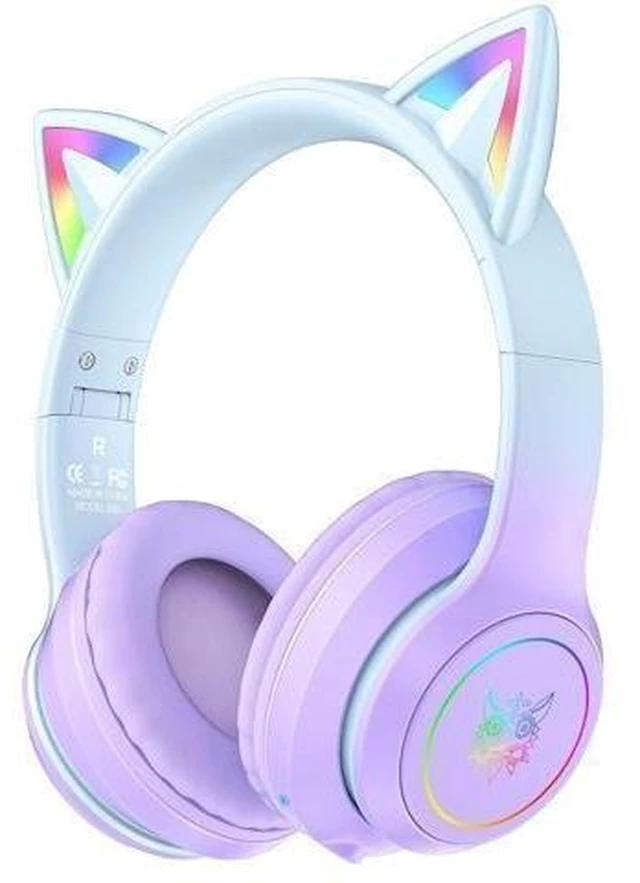 Alt view image 11 of 12 - ONITOON Cat Ear Bluetooth Headphones with Micphone for Kids and Adults, LED Light Up Wireless HI-FI Sound Quality, Over-Ear Headphones with Volume Control for iPhone/iPad/Laptop/PC(55H Pla (FRKIDD3)