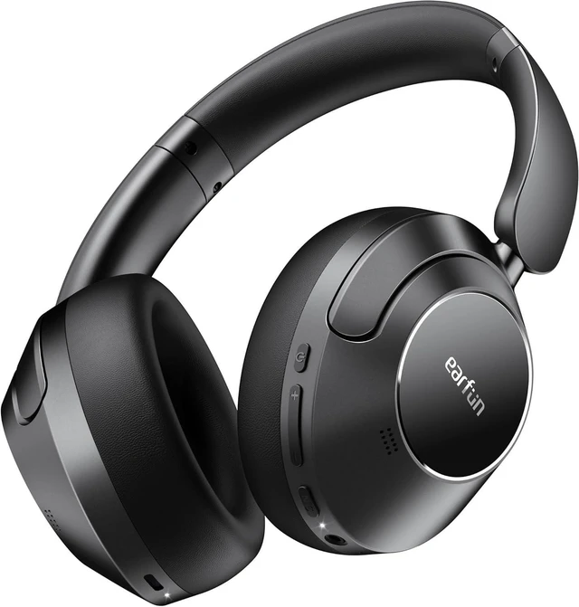 Alt view image 8 of 14 - Wave Pro Active Noise Canceling Headphones, Wireless Over Ear Bluetooth Headphones, LDAC Hi-Res Sound, 5 Mics AI Clear Call, 80H Playtime, Multipoint Connection, Comfort Fit, Custom EQ via App
