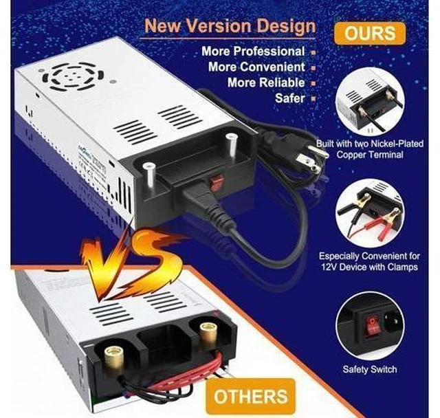 Alt view image 9 of 14 - New Version AC to DC Converter, EAGWELL SMPS 110V AC to 12V DC Converter Power Supply Adjustable Switch Power Supply Transformer Max 50A 600W