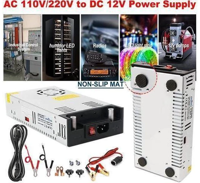 Alt view image 14 of 14 - New Version AC to DC Converter, EAGWELL SMPS 110V AC to 12V DC Converter Power Supply Adjustable Switch Power Supply Transformer Max 50A 600W