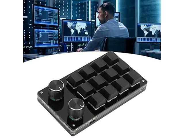 Alt view image 12 of 12 - Cuifati One Handed Macro Mechanical Keyboard, 12 Key Mini Programmable Micro Keyboard, Fully Programmable Keys and 2 Knob, for, for Vista, for, for Macos(Full Black)