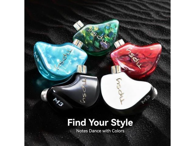 Alt view image 14 of 14 - M3 Professional IEM for Musicians, 2BA + 1DD Drivers, 36dB PNC, IPX5, Acoustic-Runway Technology, Skin-Friendly Resin, Detachable 0.78mm 2-pin Cable (No Mic, Black&White)