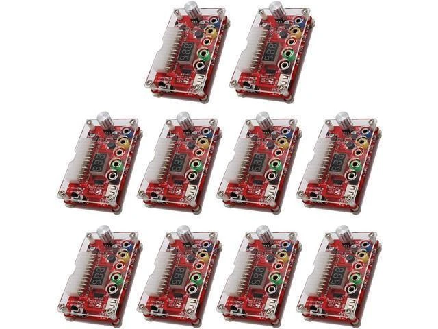 Alt view image 7 of 12 - 24 Pins ATX Power Supply Breakout Board and Acrylic Case Kit Module Adapter PC Power Connector Support 3.3V/5V/12V 1.8V-10.8V(ADJ) (10pcs)