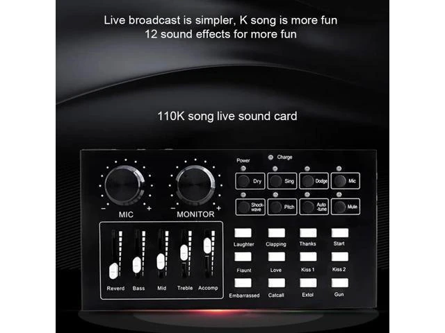 Alt view image 9 of 10 - Audio Card Stereo Sound Professional External Equipment Headphone Volume Control Live Streaming Microphone Speaker