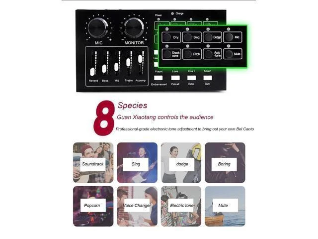 Alt view image 10 of 10 - Audio Card Stereo Sound Professional External Equipment Headphone Volume Control Live Streaming Microphone Speaker