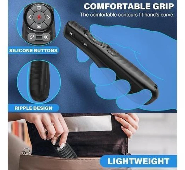Alt view image 13 of 14 - Presentation Clicker Wireless Presenter Remote Clicker for 2-in-1 USB Type C Powerpoint Clicker with Pointer RF 2.4GHz USB C Presentation Pointer PPT Slide Advancer for Mac/Google Slide/Keynote