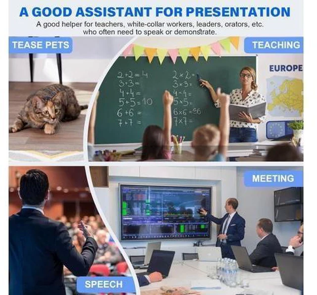 Alt view image 14 of 14 - Presentation Clicker Wireless Presenter Remote Clicker for 2-in-1 USB Type C Powerpoint Clicker with Pointer RF 2.4GHz USB C Presentation Pointer PPT Slide Advancer for Mac/Google Slide/Keynote