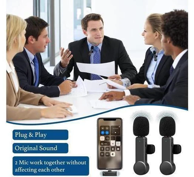 Alt view image 9 of 12 - 2Pcs Wireless Microphone for iPhone iPad, Plug-Play Wireless Lavalier Microphone for Video Recording, TikTok, YouTube, Vloggers, Auto-Sync Noise Reduction Wireless Lapel Mic