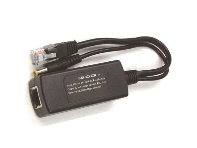 Alt view image 5 of 8 - GAT-12V12W 802.3af Gigabit Poe Splitter with 12V output for Non-poe Camera PoE separator for any 12V devices