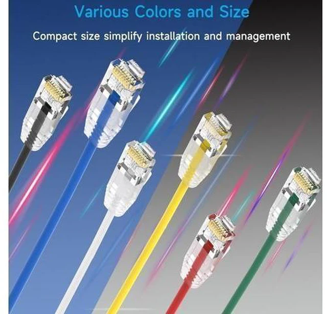 Alt view image 14 of 14 - Cat6a Slim Ethernet Patch Cable 1 ft (24 Pack), Cat6a Patch Cable for Data Centers, Cat 6 Patch Cable 10G, Network Patch Cables for Home and Enterprise Network -Yellow