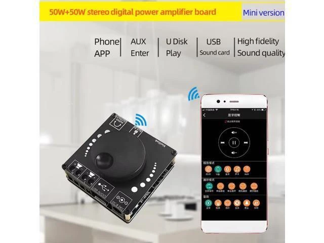 Alt view image 9 of 10 - XY-AP50L 40W50W*2 Stereo Bluetooth Digital Power Amplifier Board 12V/24V2.0 Dual Channel Knob Volume Adjustment Switch