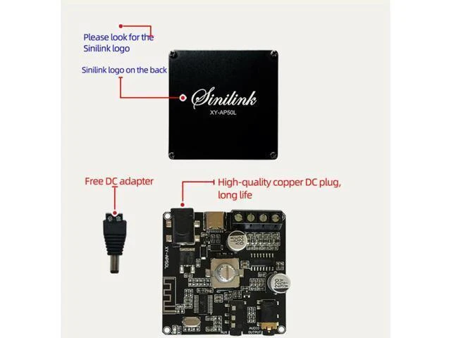 Alt view image 10 of 10 - XY-AP50L 40W50W*2 Stereo Bluetooth Digital Power Amplifier Board 12V/24V2.0 Dual Channel Knob Volume Adjustment Switch