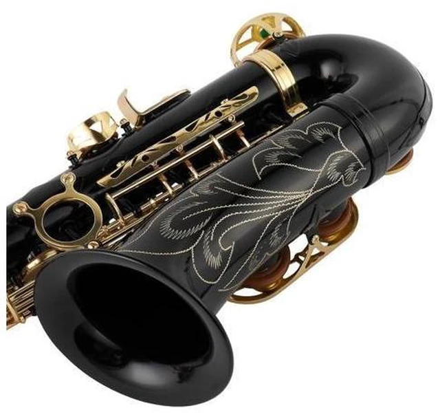 Alt view image 11 of 12 - Alto Saxophone Drop E Brass Sax Full Kit for Student Beginners with Carving, Mouthpiece, Carrying Case, Gloves, Cleaning Cloth Bar, Detachable Strap, Shoulder Strap, Reed