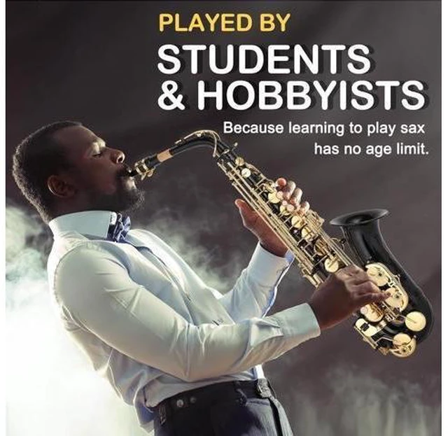 Alt view image 12 of 12 - Alto Saxophone Drop E Brass Sax Full Kit for Student Beginners with Carving, Mouthpiece, Carrying Case, Gloves, Cleaning Cloth Bar, Detachable Strap, Shoulder Strap, Reed
