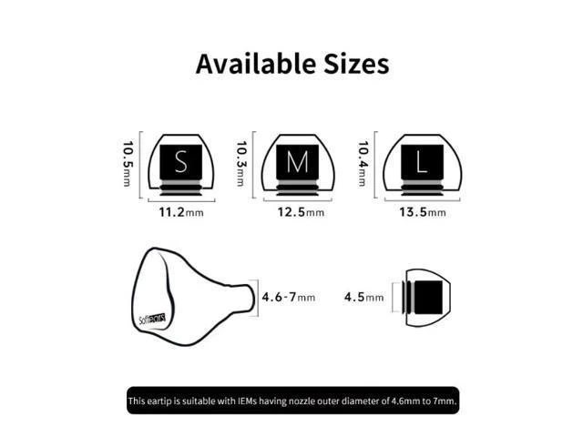 Alt view image 10 of 10 - SOFTEARS UT Titanium Alloy Liquid Silicone Eartips (A Pair-L)