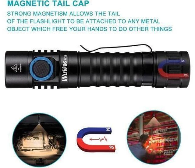 Alt view image 12 of 14 - Pocket LED Flashlight, High 90CRI Ultra Bright Max 1300 Lumen Mini Flashlight with Standard USB A-C Cable,IP67 Waterproof,Magnetic Tailcap, Great for Indoor/Outdoor Activities(2700K Warm)
