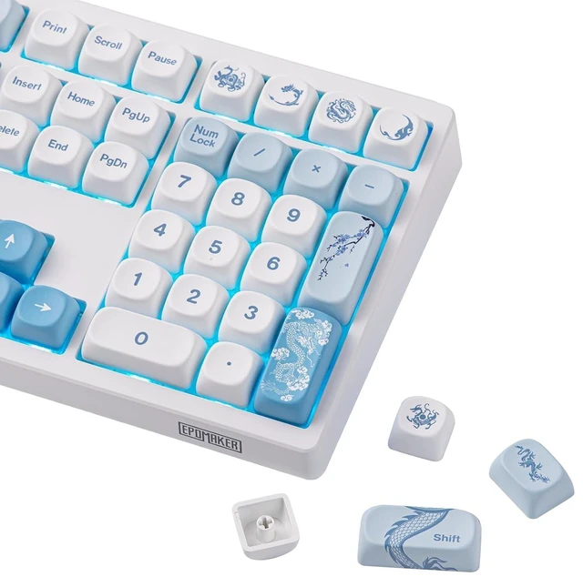 Alt view image 8 of 14 - x LINDSEYSZN Azure Dragon SZN Keycaps Set - 140 Keys Five-side Dye-sub PBT Keycaps, MOA Profile, MX-Style Compatible for Alice/60%/65%/75%/TKL/96%/Full Size Layout Mechanical Gaming Keyboards