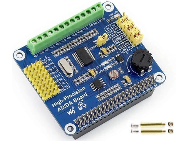 Alt view image 11 of 12 - High-Precision AD/DA Expansion Board for Raspberry Pi 4B/Raspberry Pi 3B+/Raspberry Pi3B/2B/Raspberry Pi Zero/Zero W/Zero WH/Raspberry Pi Zero 2W/ Zero 2WH/Jetson Nano, Onboard ADS1256/ DAC8552 Chip