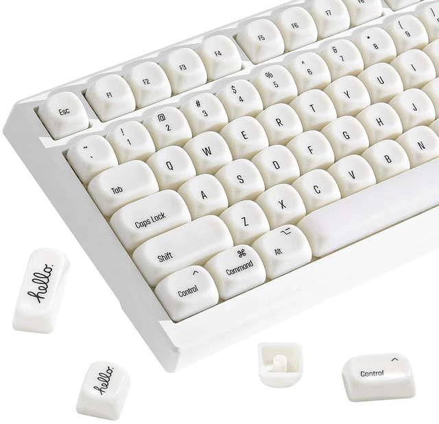 Alt view image 2 of 2 - 126-Key Ceramic keycaps Style, MOA Profile, Elegant Minimalist Design, Dye-Sublimated PC Keycaps wit