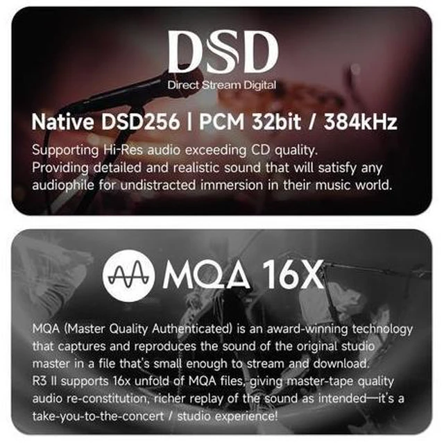 Alt view image 9 of 14 - R3 II 2025 Hi-Res Audio Player - Dual DAC Chips, MQA Decoding, Qobuz/Tidal Player with Bluetooth 5.1, 3.5mm SE/4.4mm BAL Ports | Up to 2TB Expandable Storage
