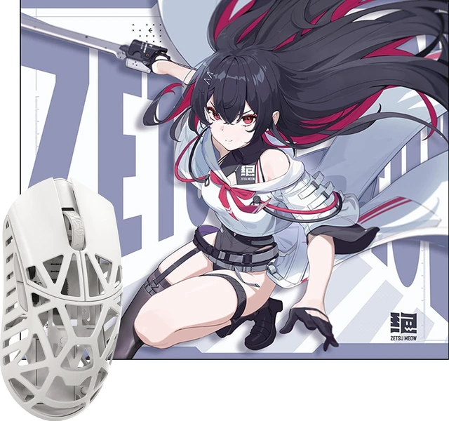 Alt view image 7 of 12 - WLMOUSE Beast X Pro Magnesium Gaming Mouse(Milky White,OM Switch,Side Slits)+ZETSUMEOW REN Yaiba Mouse Pad(White)